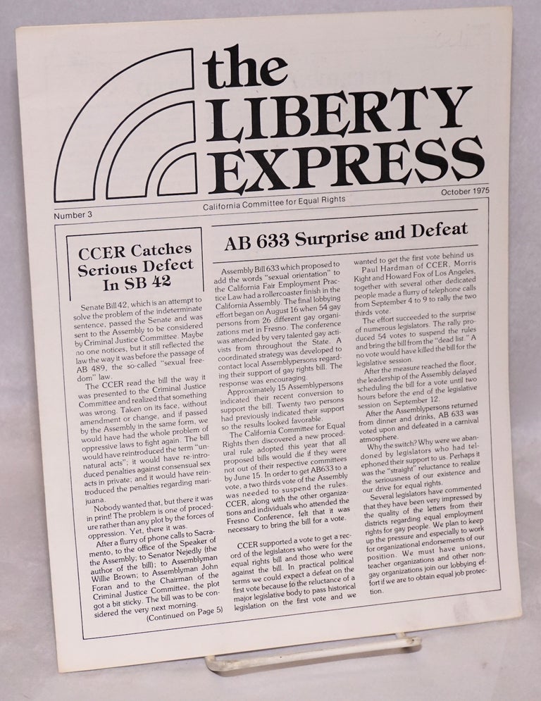 Cat.No: 198556 The Liberty Express: number 3, October 1975. Paul Hardman, Steve Prosper, Ben Voris, Rico Mendez, Larry Long, Randy Humphreys.