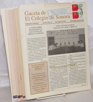 Cat.No: 198701 Gaceta de el Colegio de Sonora: publicación trimestral; [twelve issues...
