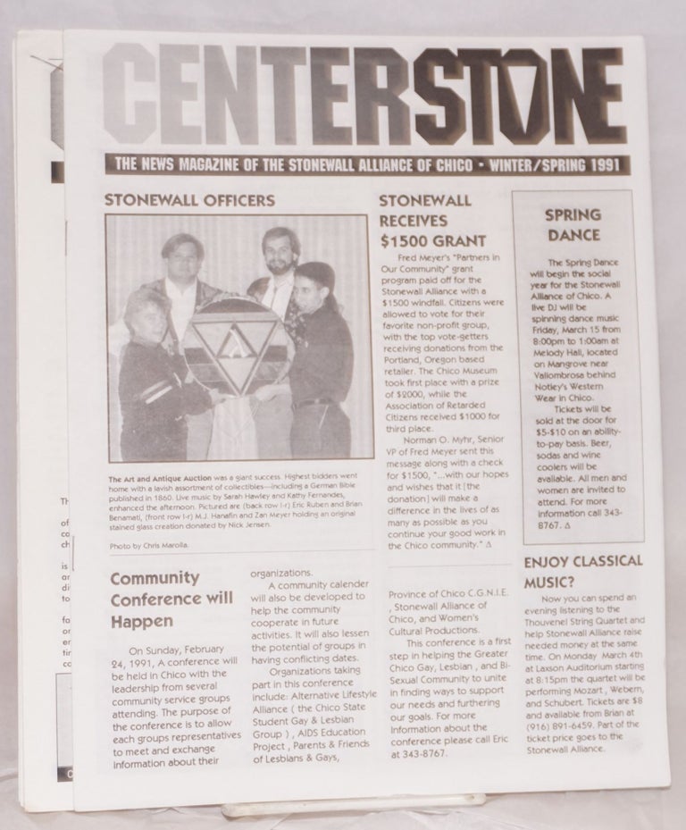 Cat.No: 198768 Centerstone: the news magazine of the Stonewall Alliance of Chico; [five issue broken run]