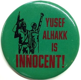 Cat.No: 198841 Yusef Alhakk is Innocent! [pinback button]. Yusef Alhakk
