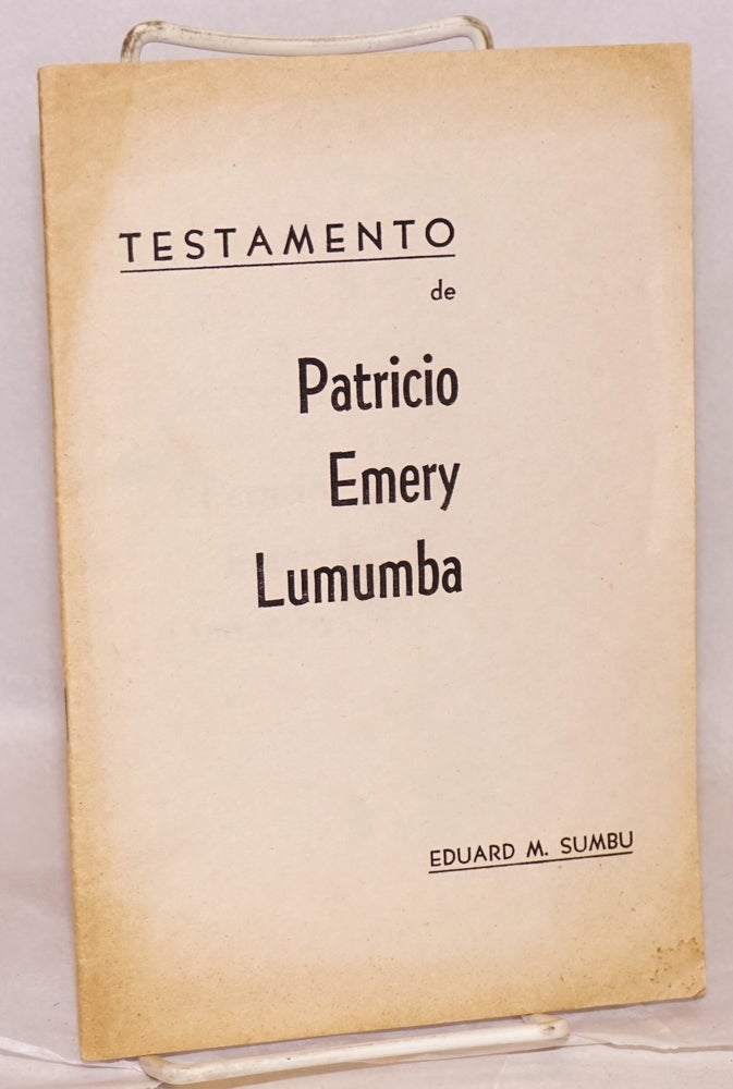 Cat.No: 198879 Testamento de Patricio Emery Lumumba. Eduard M. Sumbu.