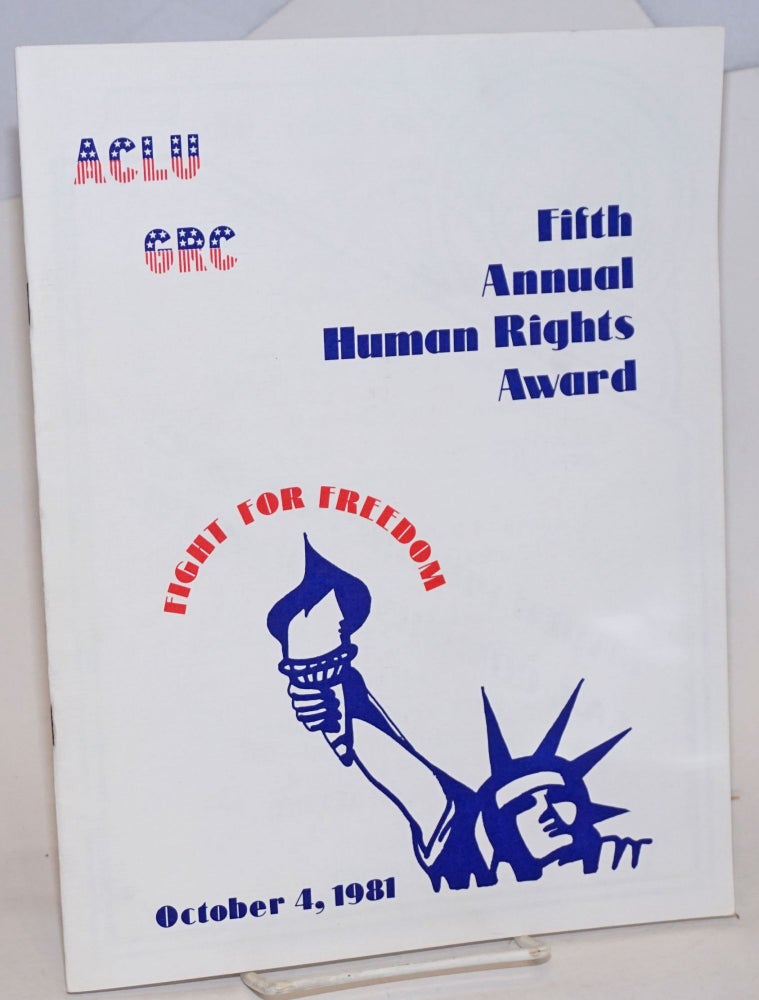 Cat.No: 19894 ACLU CRC Fifth Annual Human Rights Award: fight for freedom