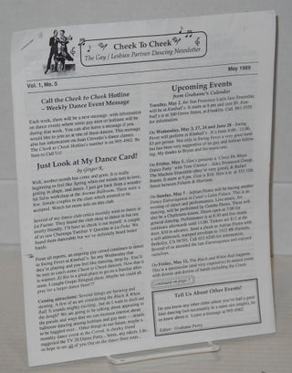 Cat.No: 199006 Cheek to Cheek: the gay/lesbian partner dancing newsletter; vol. 1, no. 5,...