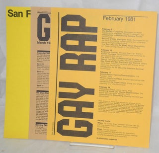 San Francisco Gay Rap [handbills] [4 handbills for Jan, Feb, March & May 1981]