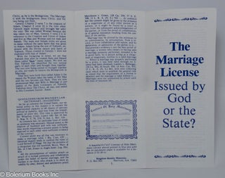 The marriage license: issued by God or the State?
