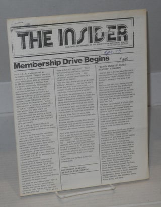 Cat.No: 199904 The Insider: published for members of S.I.R. April/May 1973. Mike Newton...