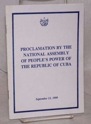 Cat.No: 200122 Proclamation by the National Assembly of People's Power of the Republic of...
