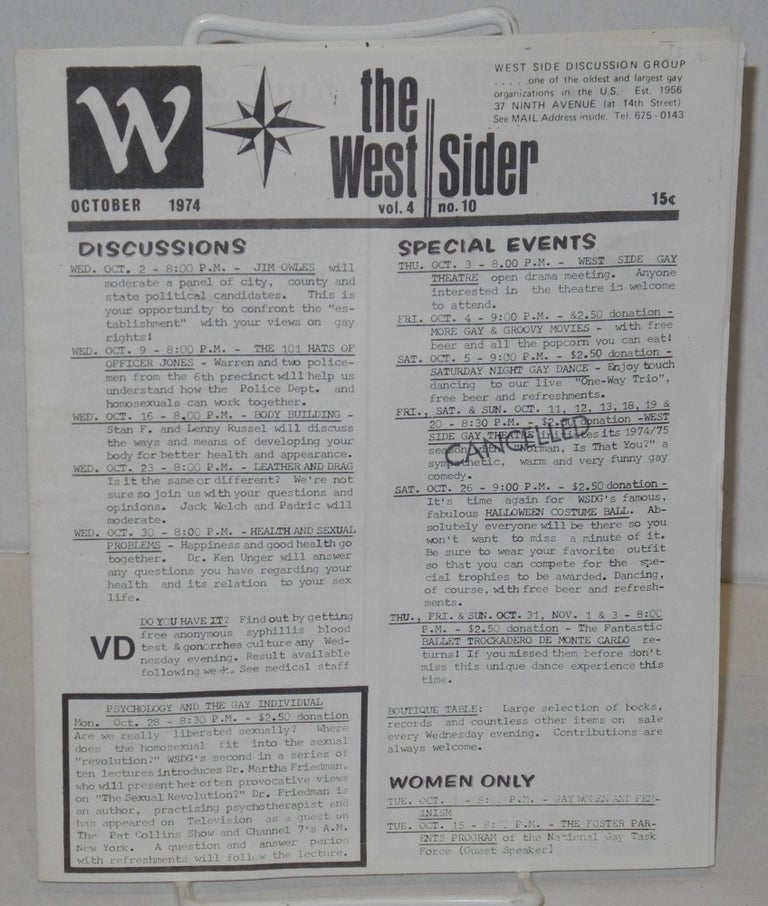 Cat.No: 200231 The West Sider: vol. 4, no. 10, October 1974. Ken Warren.