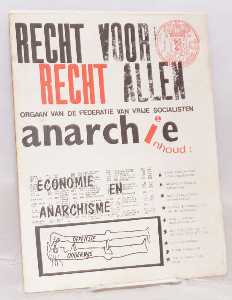 Cat.No: 201056 Recht voor allen: orgaan van de Federatie van Vrije Socialisten. No. 703 (October 1, 1970)