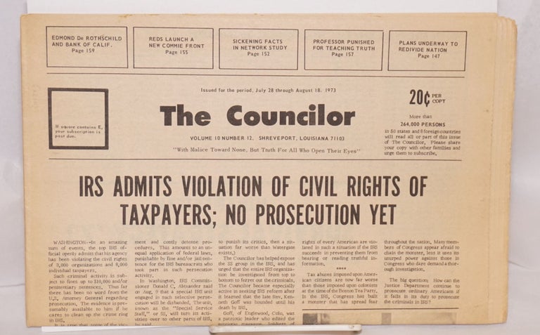 Cat.No: 201259 The Councilor: Vol. 10 no. 12 (July 28, 1973