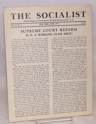 Cat.No: 201274 The Socialist: Vol. 2 No. 1, June 1937