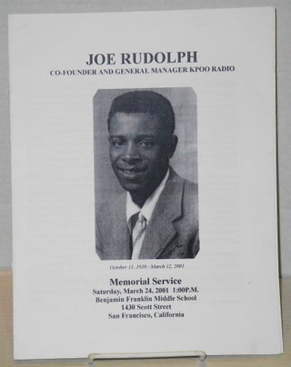 Cat.No: 201436 Joe Rudolph, co-founder and general manager KPOO radio: Memorial Service,...