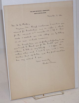 Cat.No: 201579 [Handwritten letter on letterhead of the Ames Botanical Laboratory,...