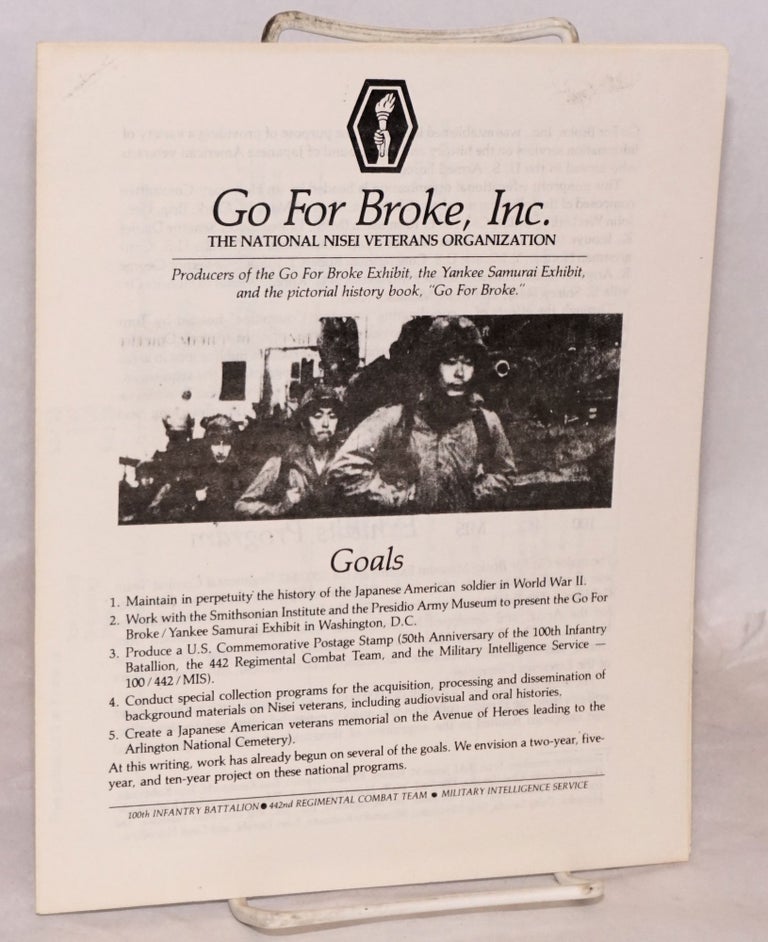 Cat.No: 201728 Go for Broke, Inc.: The National Nisei Veterans Organization