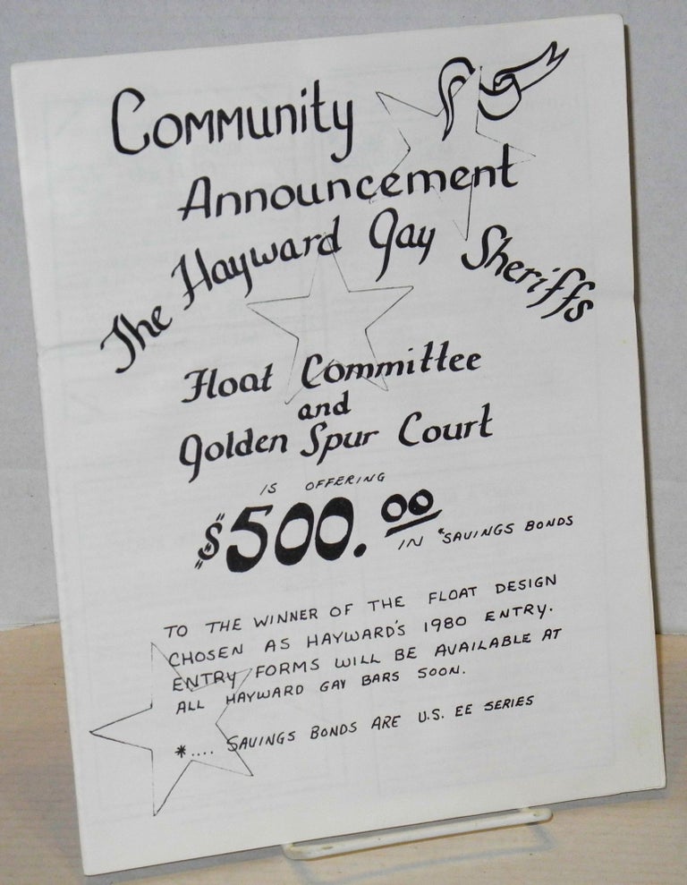 Cat.No: 201966 The Challenge: Newsletter [Feb. 1980] The Hayward Gay Sheriffs Float Committee & Golden Spur Court. Larry Gray.