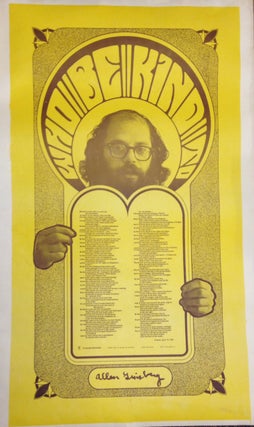 Cat.No: 202012 Who Be Kind To [poetry broadside in poster format]. Allen Ginsberg