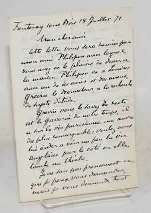Cat.No: 202246 [Handwritten letter to M. Boucicault]. Hector Malot