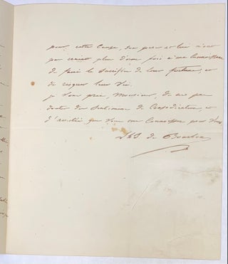 [Letter penned to the Comte de Bourmont]