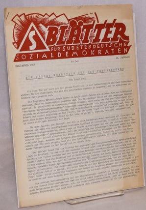 Cat.No: 202270 Blätter für Sudetendeutsche Sozialdemokraten: Nr. 3-4 (März-April...