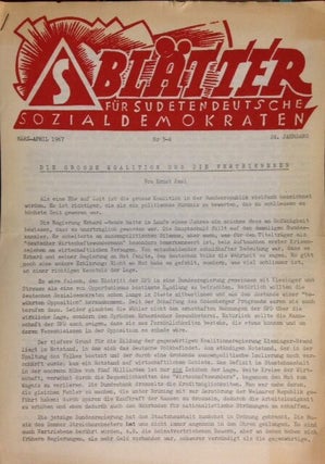 Blätter für Sudetendeutsche Sozialdemokraten: Nr. 3-4 (März-April 1967), 24 Jahrgang