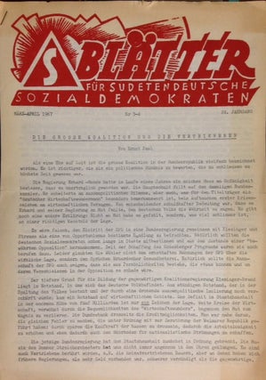 Blätter für Sudetendeutsche Sozialdemokraten: Nr. 3-4 (März-April 1967), 24 Jahrgang
