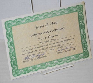 Cat.No: 202344 Award of merit for outstanding achievement [certificate]. Emperor III Alex...