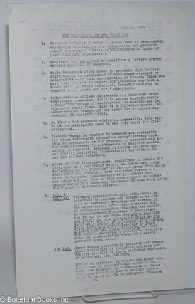 Cat.No: 202485 Key provisions of new draft law. July 1, 1967 [handbill]. Bob Bogel