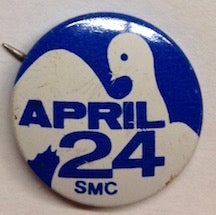 Cat.No: 202537 April 24 / SMC [pinback button]. Student Mobilization Committee to End the War in Vietnam.