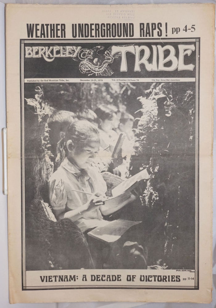 Cat.No: 202575 Berkeley Tribe: vol. 3, #24 (#76), December 18-25, 1970. Bobby Seale Red Mountain Tribe, Luis Talamantes, Ericka Huggins.