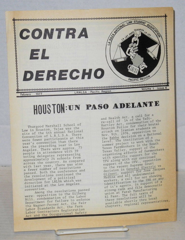 Cat.No: 203445 Contra el derecho: volume 1, #4, Febrero 1977. Raúl Ayala, Guillermo Suárez, Jopa.