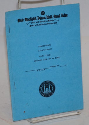 Cat.No: 203506 Subordinate (Constituent) Blue Lodge Uniform Code of By-laws;. Prince Hall