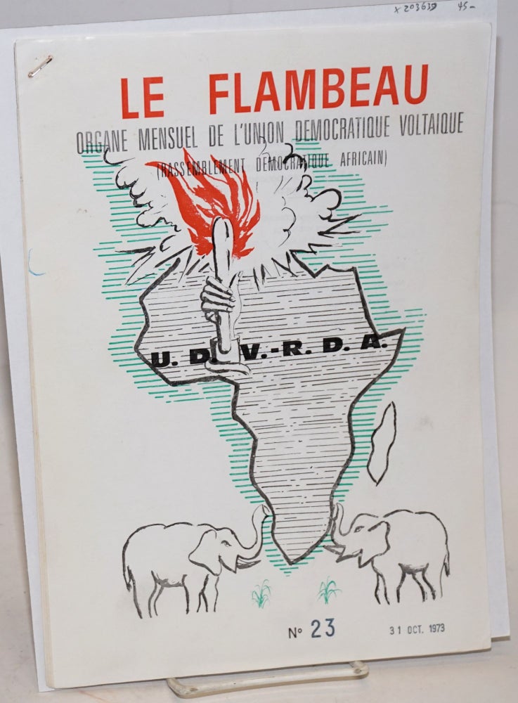 Cat.No: 203639 Le Flambeau: organe mensuel de l'union démocratique voltaique (Rassemblement démocratique africain) No. 23. Joseph Conomba, political.