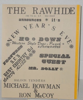 Four handbills from Rawhide country western bar
