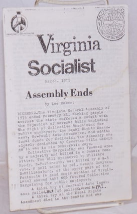 Cat.No: 204456 Virginia Socialist: March 1975