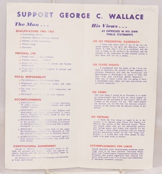 Put George C. Wallace on the ballot in '68: Washingtonians ... you can speak out against the trends that are developing in this nation. The only way to be positive you will have a candidate you can support in 1968 is to register now as a member of the Washington State Conservative Party