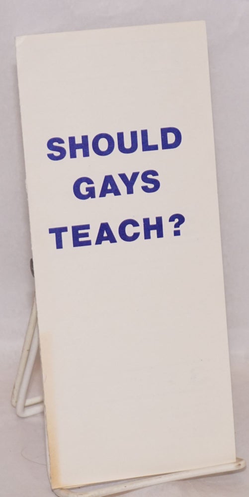 Cat.No: 204966 Should gays teach?