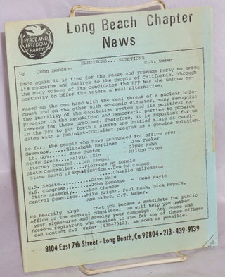 Cat.No: 205025 Long Beach Chapter News. Peace, Freedom Party