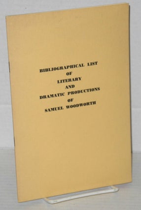 Cat.No: 205107 Bibliographical list of literary and dramatic productions of Samuel...