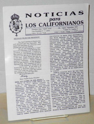 Noticias para Los Californianos: vol. 21, #4, Vol. 22, #1, & vol. 25, #3