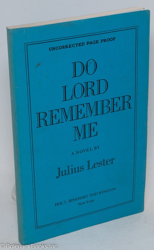 Cat.No: 205877 Do lord remember me. Julius Lester.