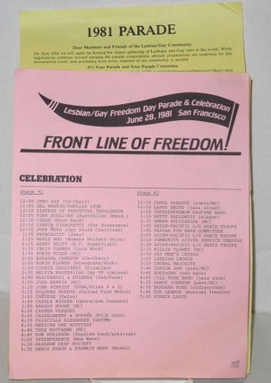 Cat.No: 205950 1981 Gay Freedom Day Parade & celebration applications, guidelines, and...