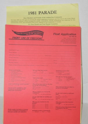 1981 Gay Freedom Day Parade & celebration applications, guidelines, and press release [nine items]