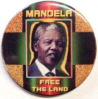 Cat.No: 206317 Mandela / Free the Land [pinback button