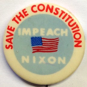 Cat.No: 206445 Save the Constitution / Impeach Nixon [pinback button