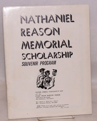 Cat.No: 20669 Nathaniel Reason memorial scholarship; souvenir program; second annual...