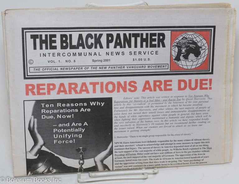 Cat.No: 206760 The Black Panther Intercommunal News Service, Vol. 1 no. 8 (Spring 2001). New Panther Vanguard Movement.
