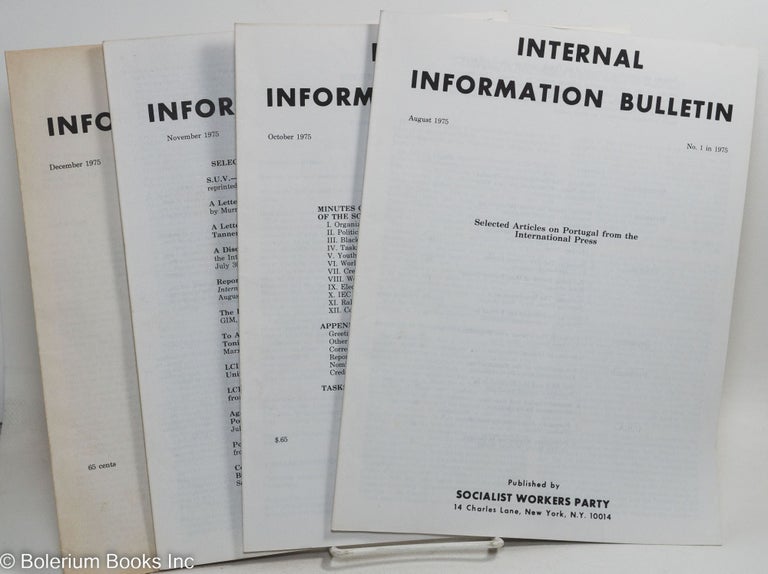 Cat.No: 206788 Internal Information Bulletin, no. 1, August 1975, to no. 4, December 1975. Socialist Workers Party.