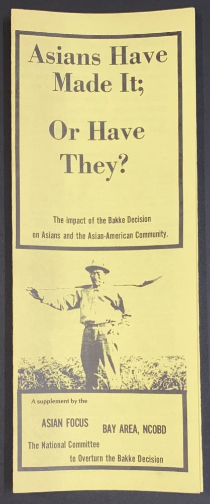 Cat.No: 207030 Asians have made it; or have they? The impact of