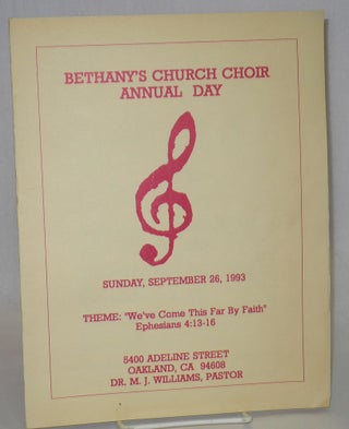 Cat.No: 207141 Bethany's Church Choir annual day, Sunday, September 26, 1993, 5400...