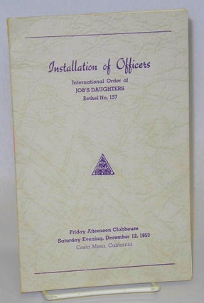 Cat.No: 207145 Installation of officers, International Order of Job's Daughters, Bethel...
